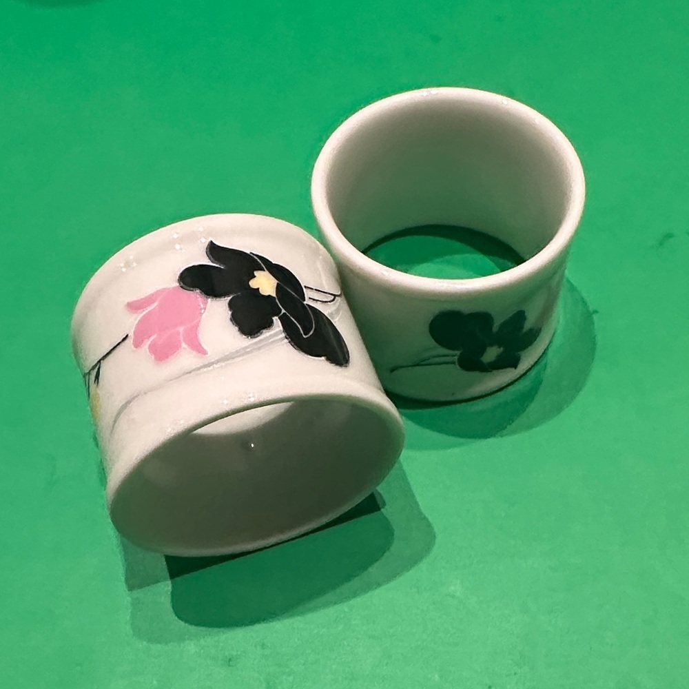 Floral Ceramic Napkin Rings